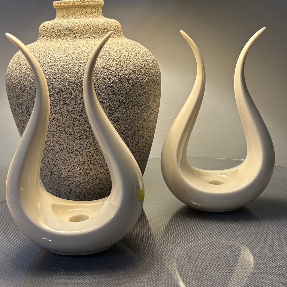 Lenox Elegant Cream Ceramic Candle Holders